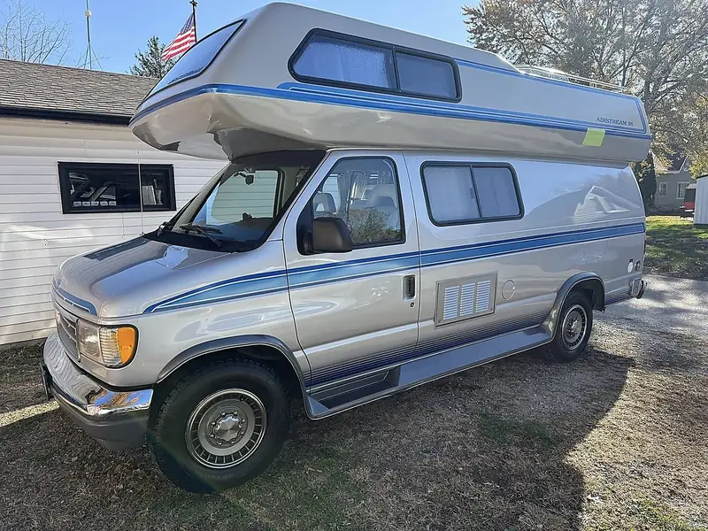 Vintage camper van after an exterior detail